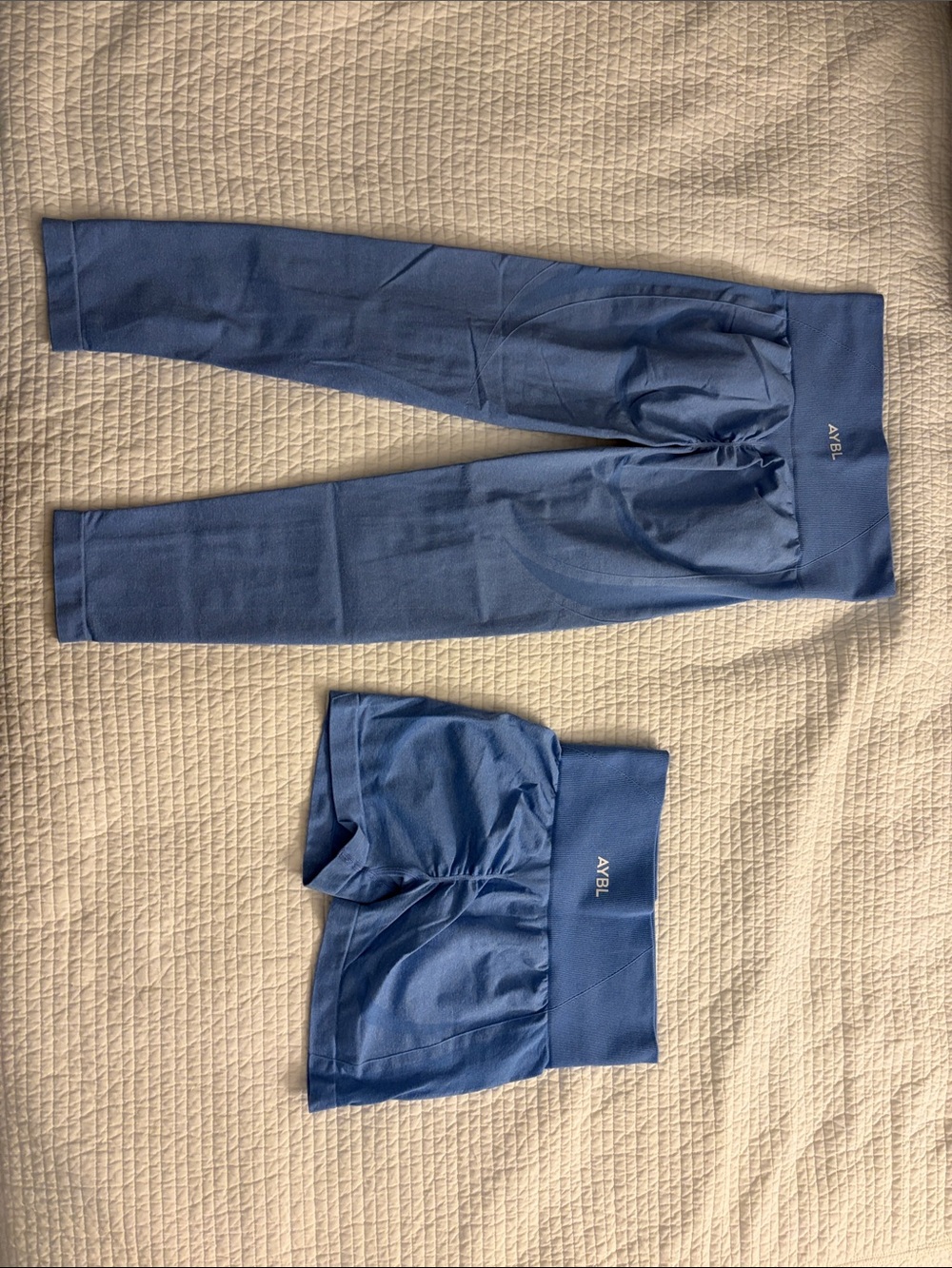 AYBL Blue Leggings and Shorts Set - Picture 2 of 2
